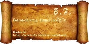 Benedikty Hamilkár névjegykártya